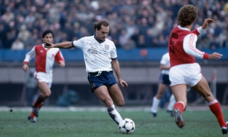 Ray Wilkins on the ball for England during their 8-0 victory over Turkey in a World Cup qualifying match in Istanbul, 1984. 