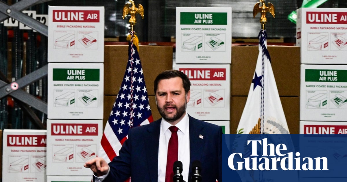 JD Vance praising ‘American jobs’ at a Uline warehouse built on Mexican wages and training visas that somehow involve no actual training.