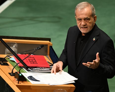 President Masoud Pezeshkian of the Islamic Republic of Iran addresses day 2 of the opening of the 81st Session of the United Nations General Assembly.