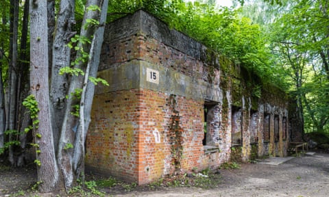 Hermann Göring's derelict house in Wolf's Lair, surrounded by overgrown bushes and trees