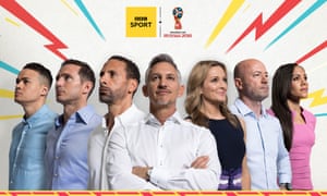 The BBC’s team includes the England right back, Alex Scott, far right.