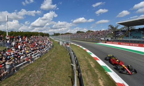 Ferrari’s Carlos Sainz during practice at the Autodromo Nazionale di Monza for Sunday’s Italian Grand Prix