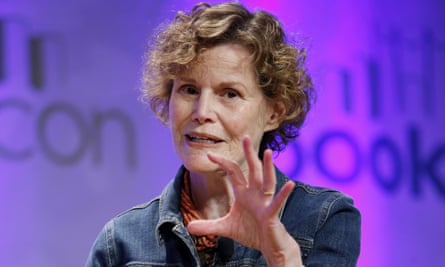 The author Judy Blume speaks in New York in 2015 about her book In the Unlikely Event
