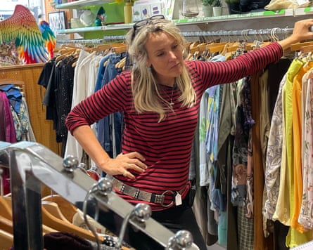 Bay Garnett (Stylist) being interviewed in the Notting Hill shop for the Style for Change fashion show.