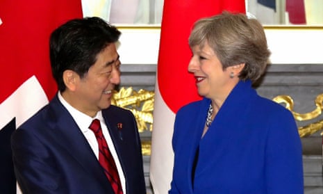 Theresa May with Shinzo Abe on a visit to Japan.