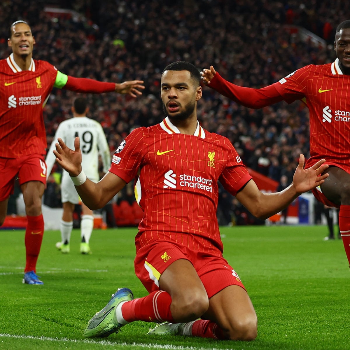 Gakpo caps Liverpool win over Real Madrid as Mbappé is denied from spot | Champions League | The Guardian