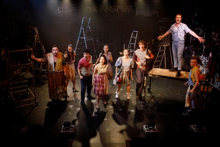 The cast of Urinetown: The Musical at the Hayes Theatre.