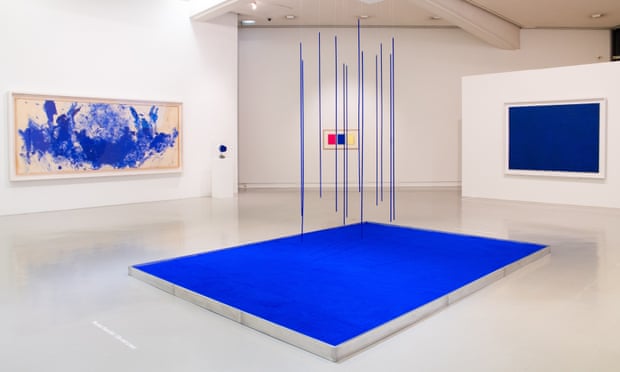 Vibrant blue artworks by Yves Klein at the Musée d’Art Moderne et d’Art Contemporain.
