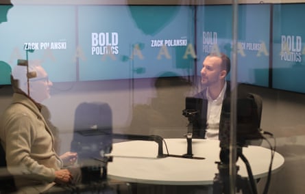 Green party leader Zack Polanski recording his podcast with guest Gary Lineker, Jan 2026