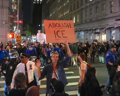Protest erupts after Ice agents arrest street vendors in Chinatown on Tuesday night