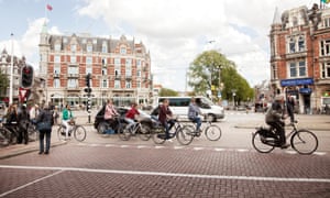 Busy intersection in Amsterdam