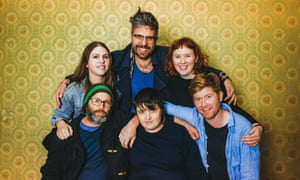 Pack animals ... Melbourne rocker Cash Savage (bottom centre) with her band the Last Drinks.