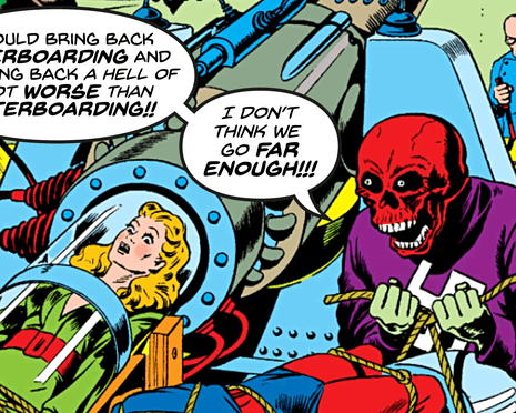 From the President Supervillain account on Twitter, which combines Donald Trump quotes with panels of the Marvel villain Red Skull.