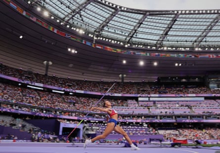 Anna Hall of the United States throws the javelin during the women’s heptathlon