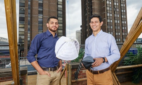 Designers of the O-Wind Turbine Yaseen Noorani (left) and Nicolas Orellana. 