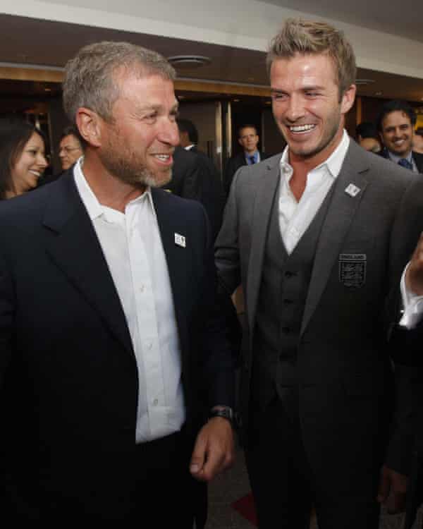 Roman Abramovich and David Beckham at the Fifa ‘bidding expo’ in Johannesburg in June 2010.