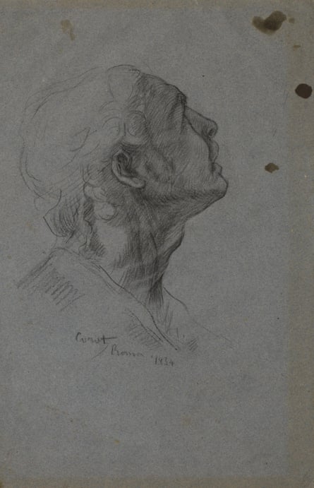 Study of a man’s head, no longer attributed to Jean-Baptiste-Camille Corot.