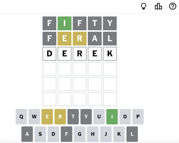 A Wordle puzzle for the Thursday quiz