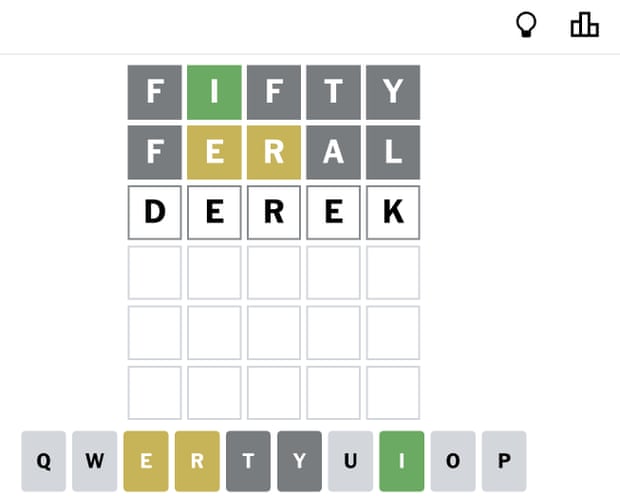A Wordle puzzle for the Thursday quiz