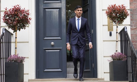Rishi Sunak leaves Conservative party headquarters  earlier today