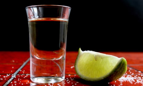 Shot with slice of lime