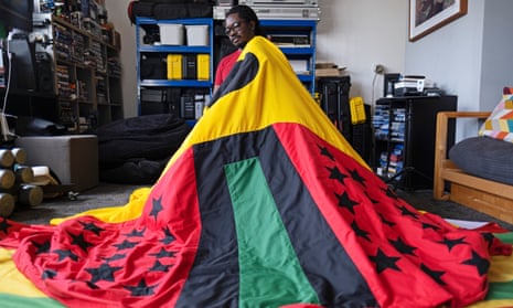 ‘I never felt British flags spoke to me’ … Larry Achiampong and his Pan African Flag for the Relic Travellers’ Alliance.