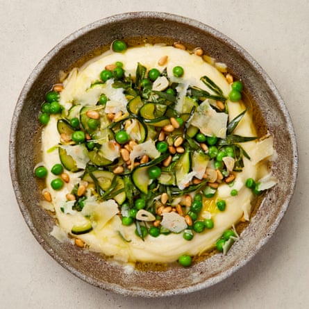 Yotam Ottolenghi’s herby courgette with semolina porridge.