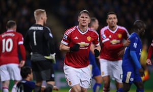 A resolute Schweinsteiger celebrates putting United back level.