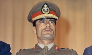 Muammar Gaddafi, Libyan strongman at Cairo Airport in 1970.