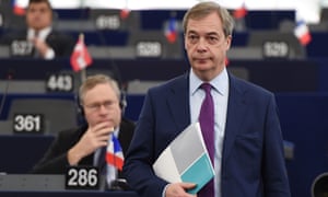 Nigel Farage at the European Parliament on Wednesday in Strasbourg, France.