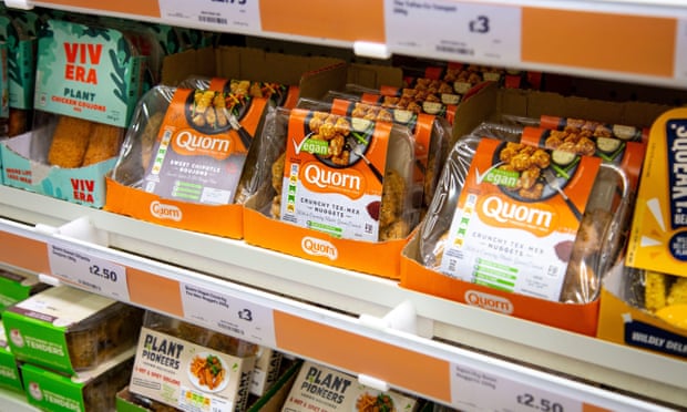 Meat alternatives in a supermarket