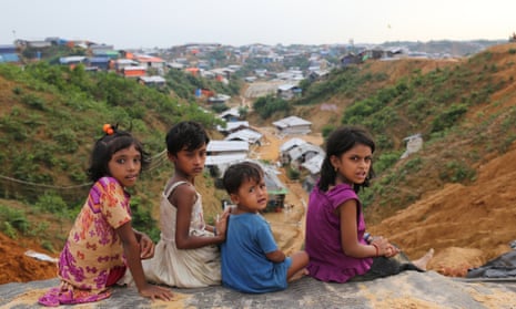 Rohingya children at a refugee camp in Ukhia, Coxs Bazar, Bangladesh.
