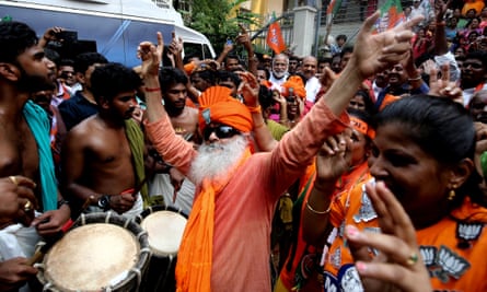 BJP supporters in Bangalore on Thursday.