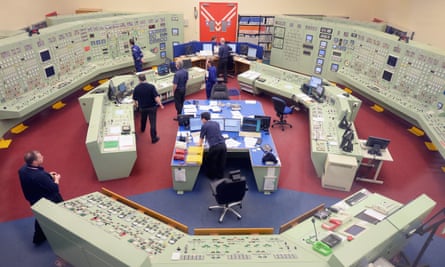 Workers at Hunterston B’s control room in 2013.