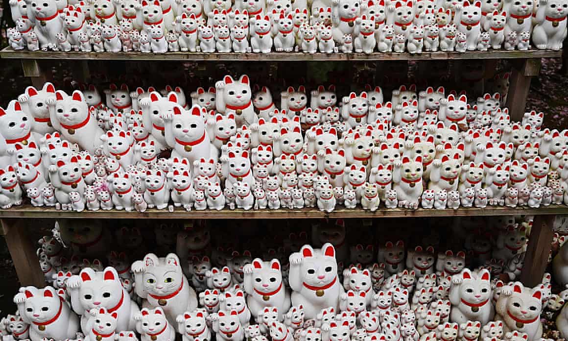 Hundreds of model cats, known as maneki-neko