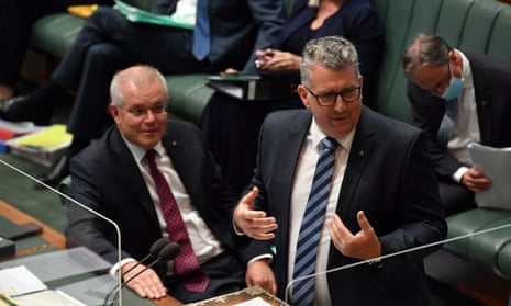 Scott Morrison and Keith Pitt in November 2021. By the following month, the PM had secretly taken control of Pitt’s resources ministry and decisons on the Pep-11 gas project