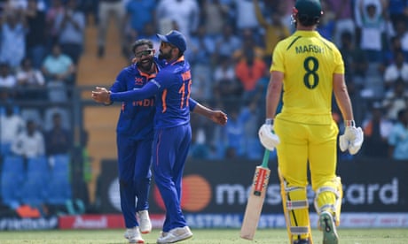 Australia crash to defeat against India in first ODI after losing eight wickets for 59