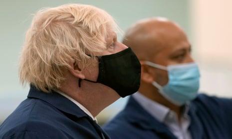 Boris Johnson on a visit to the Airbus Defence and Space plant in Stevenage today.