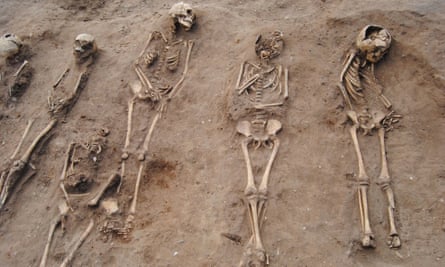 Skeletons in burial pit in Lincolnshire