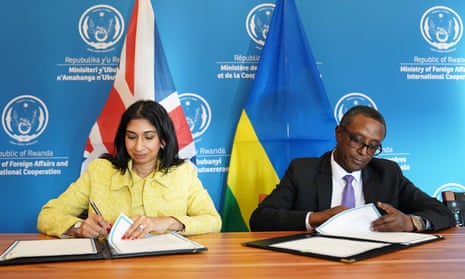 UK home secretary Suella Braverman and Rwanda’s minister for foreign affairs and international co-operation, Vincent Biruta