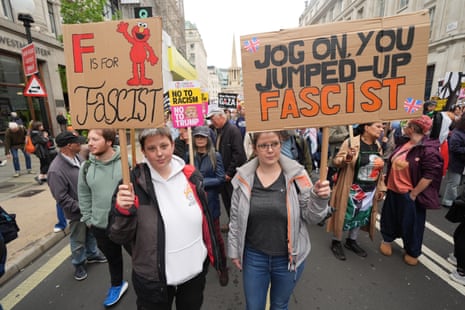Anti-Trump protesters in London.