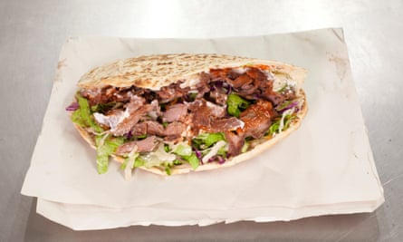 ‘A deep crusty brown’: lamb kebab.