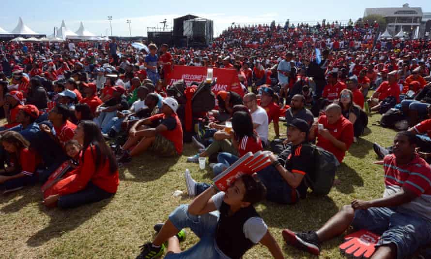 Liverpool fans at the Premier League Live event in Cape Town, South Africa, in March 2016