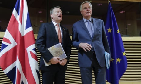 David Frost and Michel Barnier, as seen on 2 March.