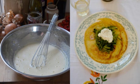 Rachel Roddy’s recipe for chickpea pancakes