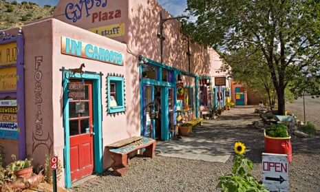 Shops in the historic town of Madrid, New Mexico.