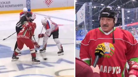 'There are no viruses here': Belarus president plays ice hockey amid Covid-19 pandemic – video
