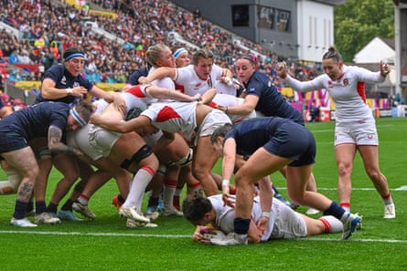Amy Cokayne crosses nan statement to people for England during their ascendant win