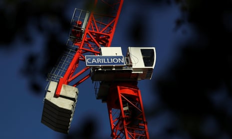 A crane stands on a Carillion construction site in central London.