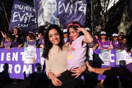 Cecilia Benitez and her six-year-old daughter.